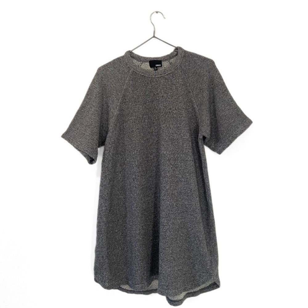 Wilfred Free | Aritzia Grey Crew-Neck Knit T-Shirt Mini Dress Size Medium
